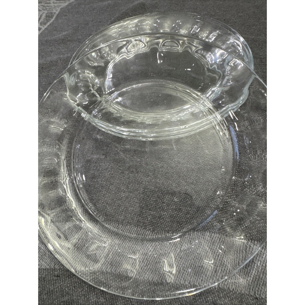 ARCOROC France  4 VTG Thumbprint Clear Glass 7 3/8" Lunch Dessert Salad Plates
